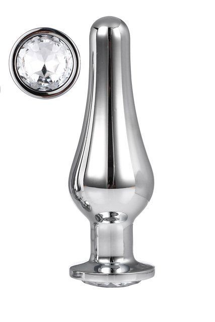 DT21825 анальна пробка конічної форми Dream Toys GLEAMING LOVE SILVER PLEASURE PLUG L