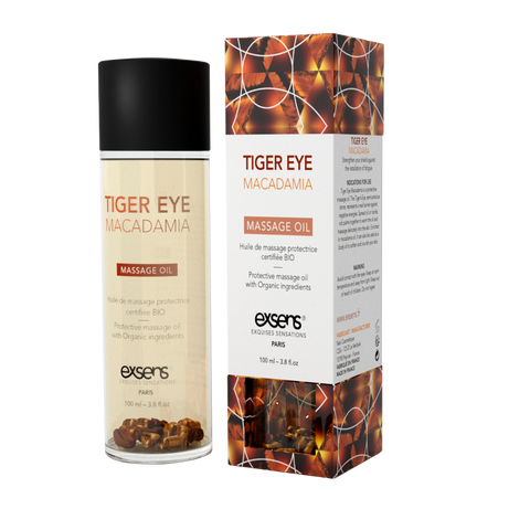Массажное масло EXSENS Tiger Eye Macadamia (защита с тигровым глазом) 100мл, натуральное