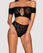 Комплект кружевной топ и трусики Obsessive Inessita set Black S/M/L