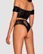 Комплект кружевной топ и трусики Obsessive Inessita set Black S/M/L