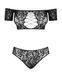 Комплект кружевной топ и трусики Obsessive Inessita set Black S/M/L