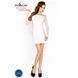 Бодистокинг Passion BS025 white, платье-сетка, спущенное плечо, длинный рукав, Белый
