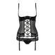 Корсет с открытой грудью NORTH CORSET black S/M - Passion Exclusive, пажи, трусики, шнуровка, Черный