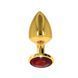 Анальна металева пробка M (Medium) з каменем червоного кольору Butt Plug With Diamond Jewel Taboom