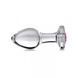 Анальна пробка зі стразом Pink Gem Glass Anal Plug With Gem скляна, Medium