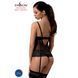 Корсет с открытой грудью NORTH CORSET black S/M - Passion Exclusive, пажи, трусики, шнуровка, Черный