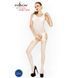 Бодістокінг Passion BS029 white, комбінезон, імітація панчох і пояса, Білий