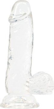 Прозрачный фаллоимитатор на присоске ADDICTION &mdash; Clear Dildo with Balls 6&Prime;, вибропуля в подарок