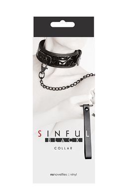 Нашийник з повідцем NS Novelties Sinful Black Collar