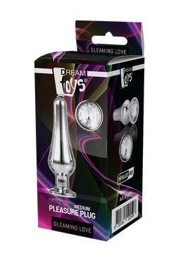 DT21824 анальна пробка конічної форми Dream Toys GLEAMING LOVE SILVER PLEASURE PLUG M