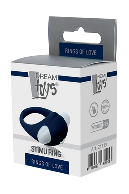 Эрекционное кольцо с вибрацией Dream Toys RINGS OF LOVE STIMU RING BLUE