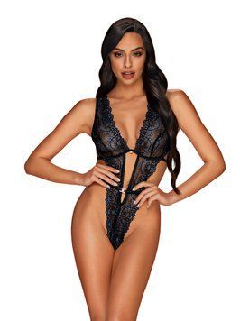 Боди сексуальный кружевной Obsessive Belisis teddy black S/M