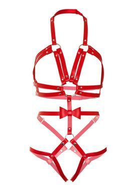 Leg Avenue Studded O-ring harness teddy Red M