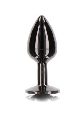 Анальная металлическая пробка M с черным камнем Butt Plug With Diamond Jewel Taboom