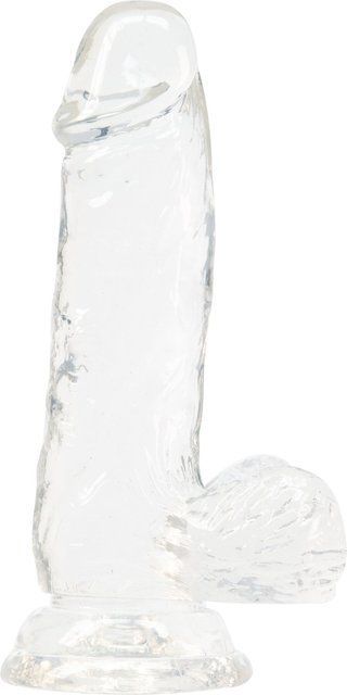 Прозрачный фаллоимитатор на присоске ADDICTION &mdash; Clear Dildo with Balls 6&Prime;, вибропуля в подарок
