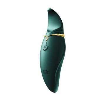 Вибратор 2в1 с язычком Zalo &mdash; Hero Jewel Green, кристалл Swarovski
