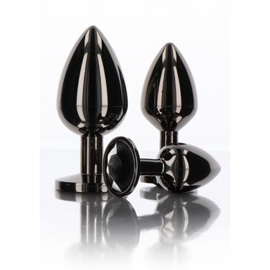 Анальная металлическая пробка M с черным камнем Butt Plug With Diamond Jewel Taboom
