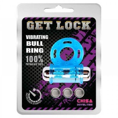 CH77002 ерекційне кільце з вібропулею GET LOCK Blue