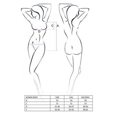 Боді монокіні ADARA BODY black XXL/XXXL - Passion, Черный