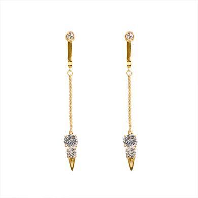 Прикраси для клітора та статевих губ UPKO Non-pierced Jewelry Snowman з гірським кришталем, золотисті