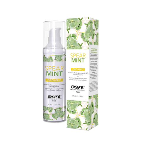 Массажное масло EXSENS Organic Spear Mint 50мл разогревающее, без сахара, без парабенов, съедобное