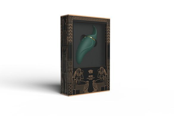Вібратор 2в1 з язичком Zalo &mdash; Hero Jewel Green, кристал Swarovski