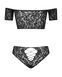 Комплект кружевной топ и трусики Obsessive Inessita set Black XL/XXL