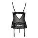 Корсет с открытой грудью NORTH CORSET black XXL/XXXL - Passion Exclusive, пажи, трусики, шнуровка, Черный/белый