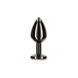 Анальная металлическая пробка M с черным камнем Butt Plug With Diamond Jewel Taboom