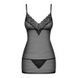 Комплект-пеньюар та трусики стрінги Obsessive 852, чорний, S/M