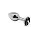 Металева анальна пробка з кристалом Alive Mini Metal Butt Plug Black S