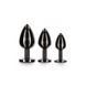 Анальная металлическая пробка M с черным камнем Butt Plug With Diamond Jewel Taboom