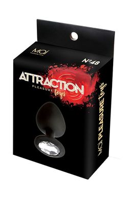 Анальна пробка з кристалом MAI Attraction Toys №48 Black, довжина 8,2 см, діаметр 3,5 см