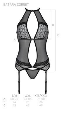 SATARA CORSET black XXL/XXXL Passion
