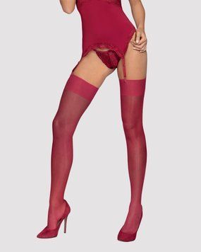 Чулки Obsessive&nbsp;S800&nbsp;stockings&nbsp;ruby&nbsp;L/XL