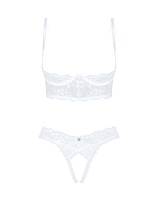 Еротичний комплект Obsessive Heavenlly 2-pcs cupless set XS/S, відкриті груди, з доступом