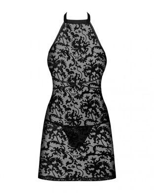 411055 Сорочка з трусиками Obsessive Softily chemise 2XL/3XL Чорна