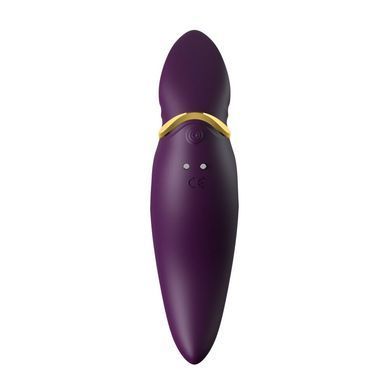 Вибратор 2в1 с язычком Zalo &mdash; Hero Twilight Purple, кристалл Swarovski