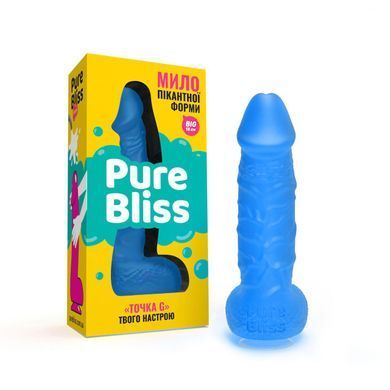 Крафтове мило-член із присоскою Pure Bliss BIG Dark Blue, натуральне