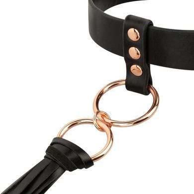 Ошейник с флогером Rosy Gold - Collar with Flogger - Black