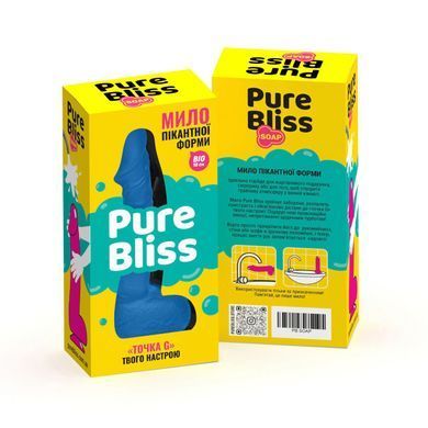 Крафтове мило-член із присоскою Pure Bliss BIG Dark Blue, натуральне