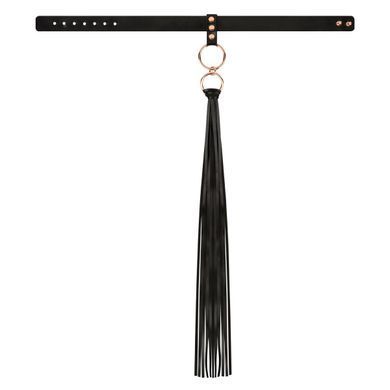Ошейник с флогером Rosy Gold - Collar with Flogger - Black