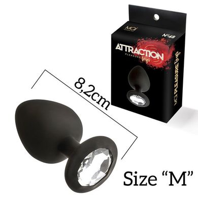 Анальна пробка з кристалом MAI Attraction Toys №48 Black, довжина 8,2 см, діаметр 3,5 см