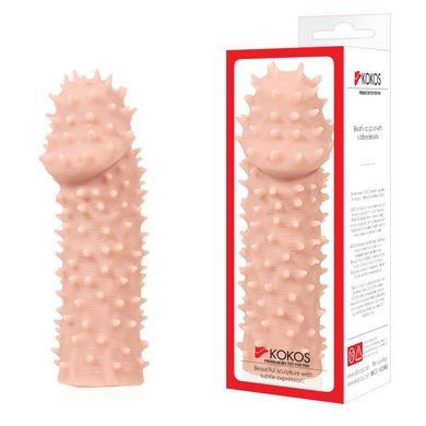 Насадка на член Kokos Extreme Sleeve ES.07 розмір M, потовщувальна, стимуляція точки G, Тілесний