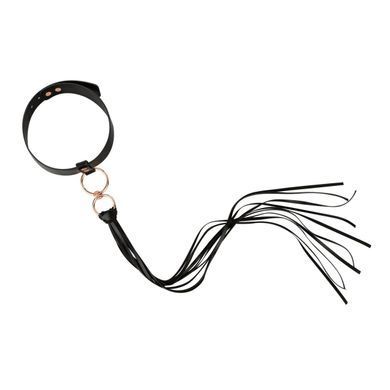 Ошейник с флогером Rosy Gold - Collar with Flogger - Black
