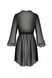 Пеньюар Passion Amberly Peignoir 6XL/7XL black, ажурные декольте и манжеты, широкие рукава
