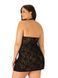 411055 Сорочка з трусиками Obsessive Softily chemise 2XL/3XL Чорна