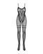 Бодистокинг Obsessive Bodystocking F213 S/M/L, имитация кружевного боди и резинки для чулок