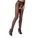 Эротические колготки-бодистокинг Passion S019 black, имитация трусиков ажурных с доступом, в сеточку, Черный