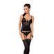 (SALE) Корсет с пажами TONYA CORSET black S/M - Passion Exclusive, трусики, Черный